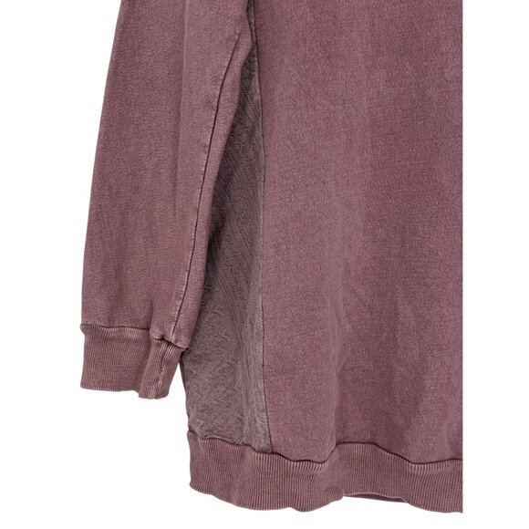 Vtg 90s B.L.E.U. Mauve Pink Lace & Studded Slouchy Sweatshirt | Y2K Grunge Boho - Picture 4 of 16